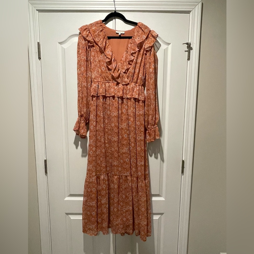 Moon River chiffon maxi dress- S